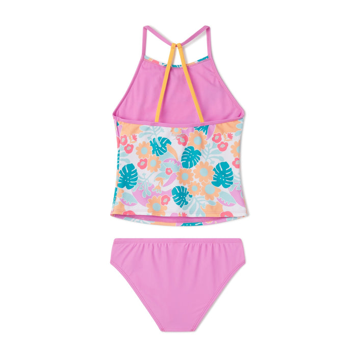 Speedo Girls Print High Neck Tankini Set