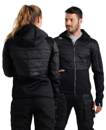 Arena Team Hooded Front Zipped Half-Quilted Jacket