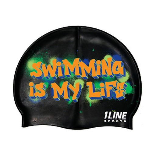 1Line Sports Swim Cap Graffiti