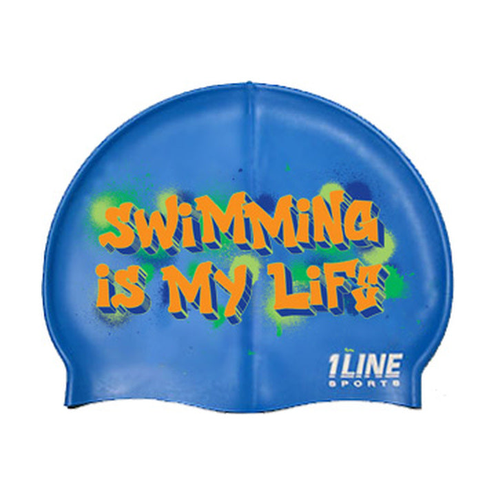 1Line Sports Swim Cap Graffiti