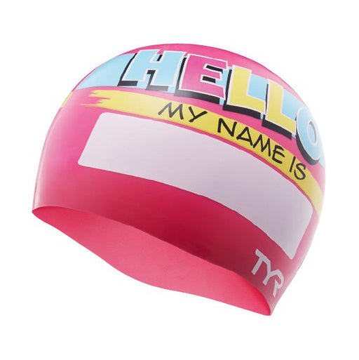 Tyr Junior Swim Cap HELLO MY NAME