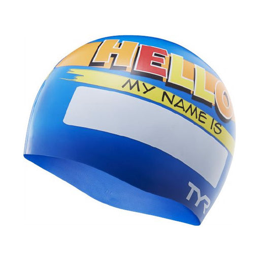 Tyr Junior Swim Cap HELLO MY NAME