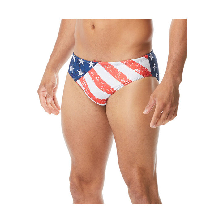 TYR Men's Swim Brief Racer Star Spangled