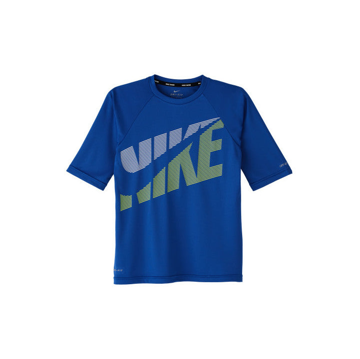 NIKE Boys' Swim Shirt Tilt Short Sleeve Hydroguard