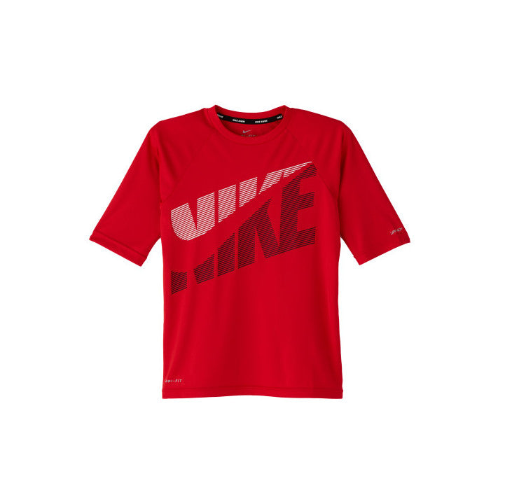 NIKE Boys' Swim Shirt Tilt Short Sleeve Hydroguard