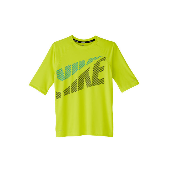 NIKE Boys' Swim Shirt Tilt Short Sleeve Hydroguard