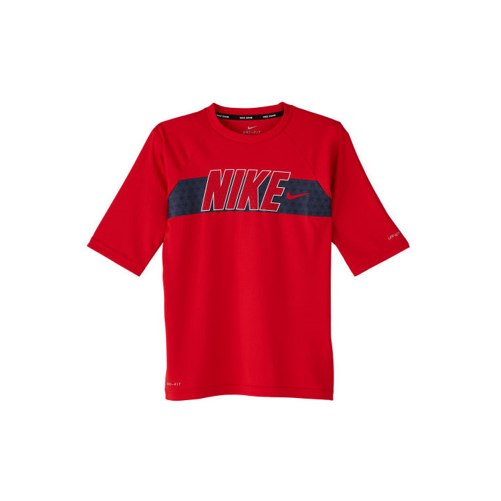 NIKE Boys' Swim Top Americana Short Sleeve Hydroguard