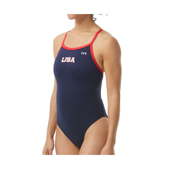 TYR Women's Hexa USA Diamondfit One Piece Swimsuit