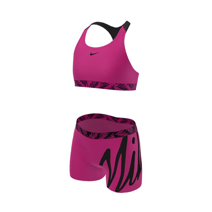 Nike Girls Script Logo Crossback Sport Bikini & Short Set