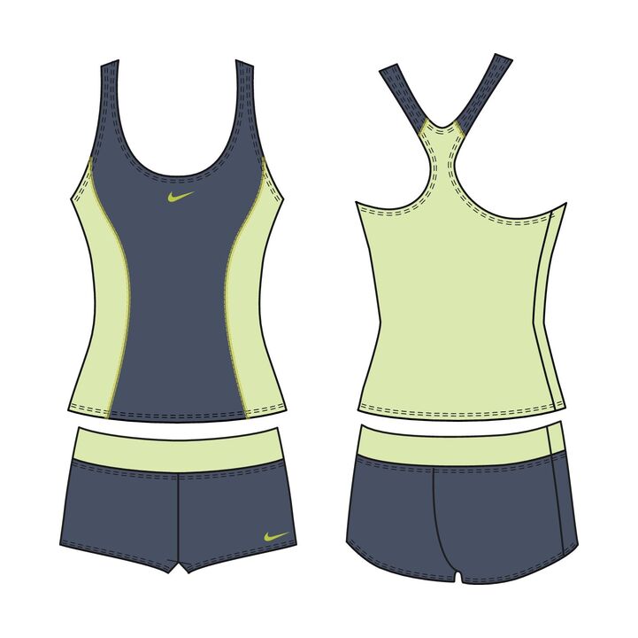 Nike Color Surge Powerback Tankini Short Set