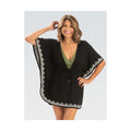 Dolfin Solid Deep V-Neck Kaftan Cover-Up