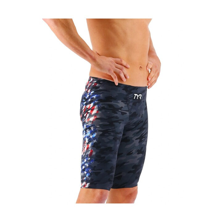 TYR Men's Venzo High Jammer - USA Blackout Camo