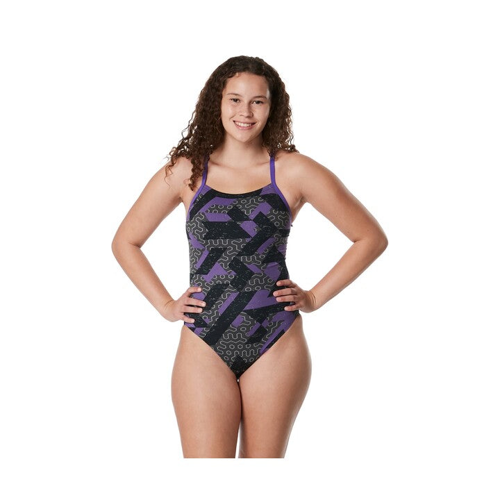 Speedo Womens Endurance Ruse Blocks Flyback Swimsuit