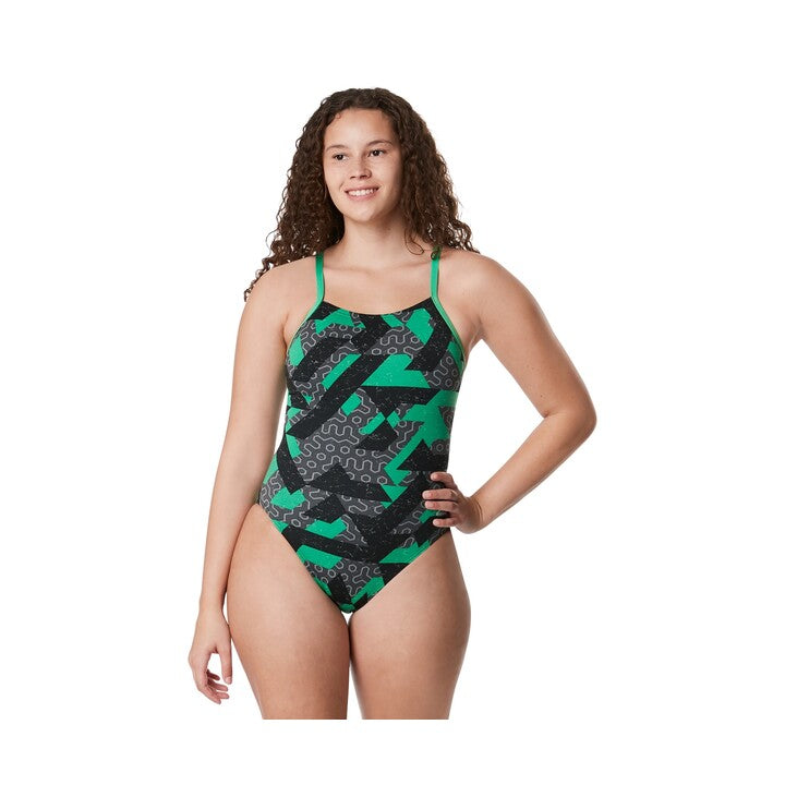 Speedo Womens Endurance Ruse Blocks Flyback Swimsuit