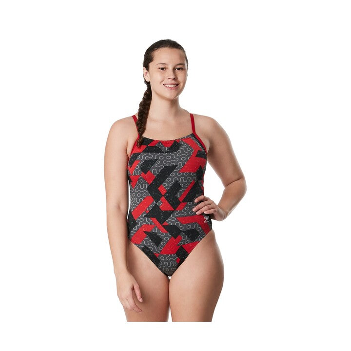 Speedo Womens Endurance Ruse Blocks Flyback Swimsuit