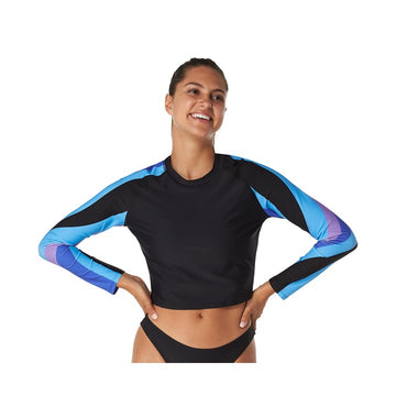 Speedo Cropped Print Sleeve Rashguard