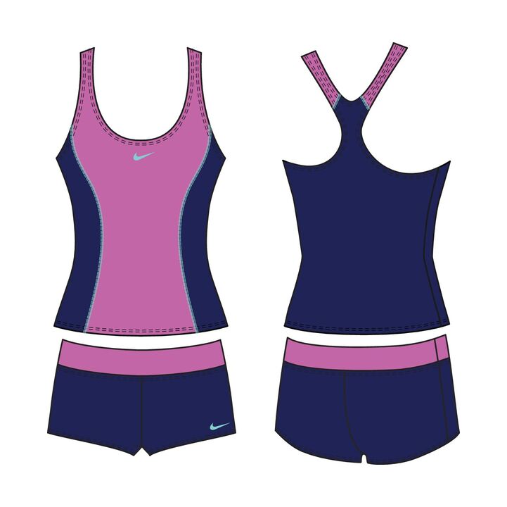 Nike Color Surge Powerback Tankini Short Set