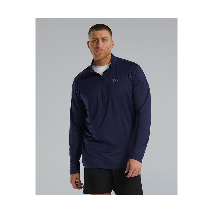 Tyr Men's SLS Long Sleeve1/4 Zip- Solid