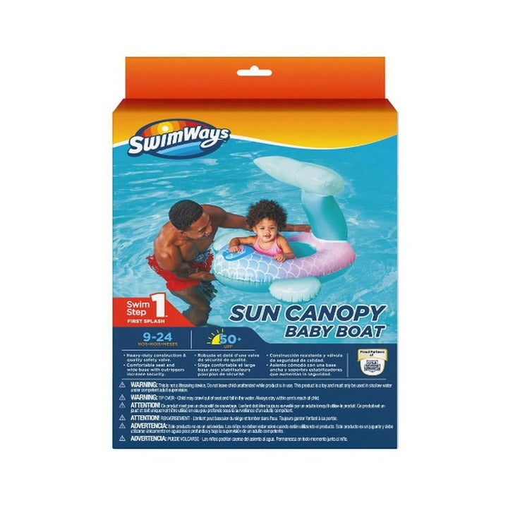 Swimways Sun Canopy Baby Boat Mermaid