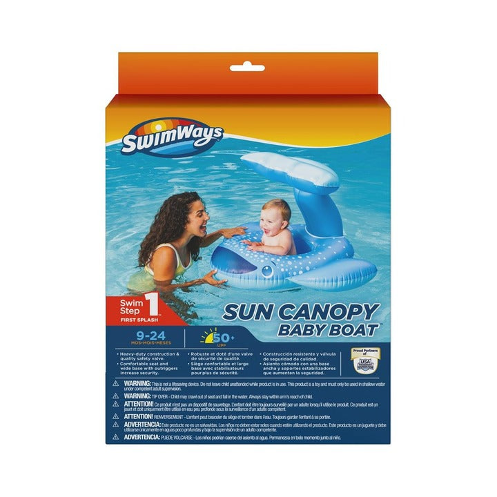 Swimways Sun Canopy Baby Boat Whale