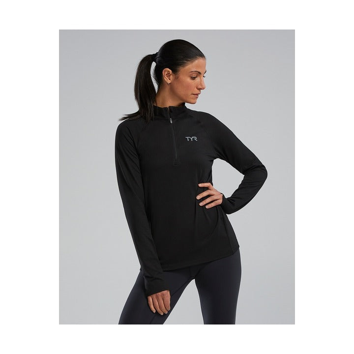 Tyr Women's SLS Long Sleeve1?4 Zip- Solid