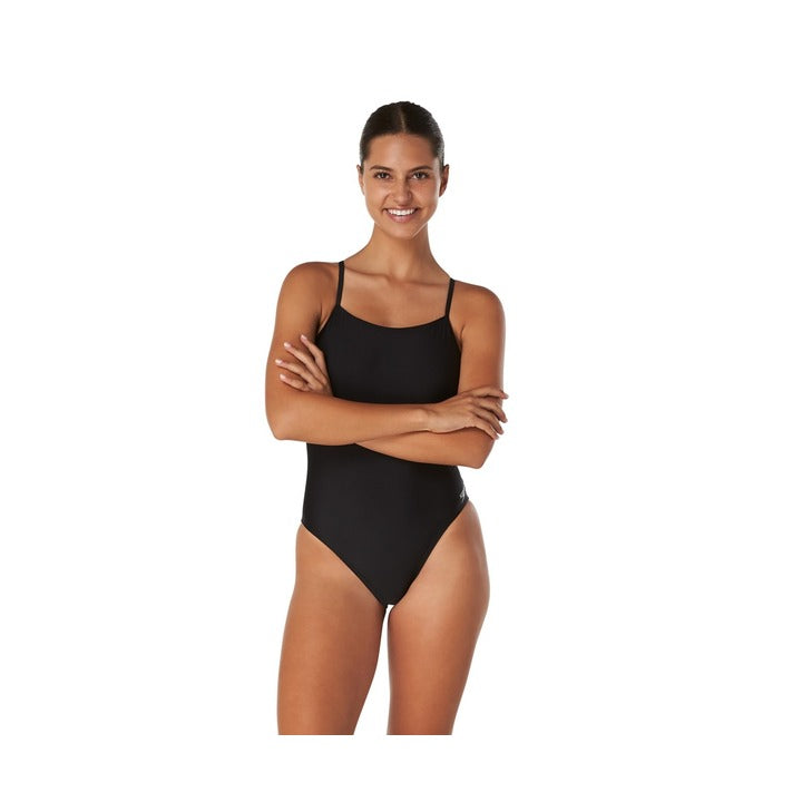 Speedo Women's Solid Relay Back W/Bra One Piece Swimsuit