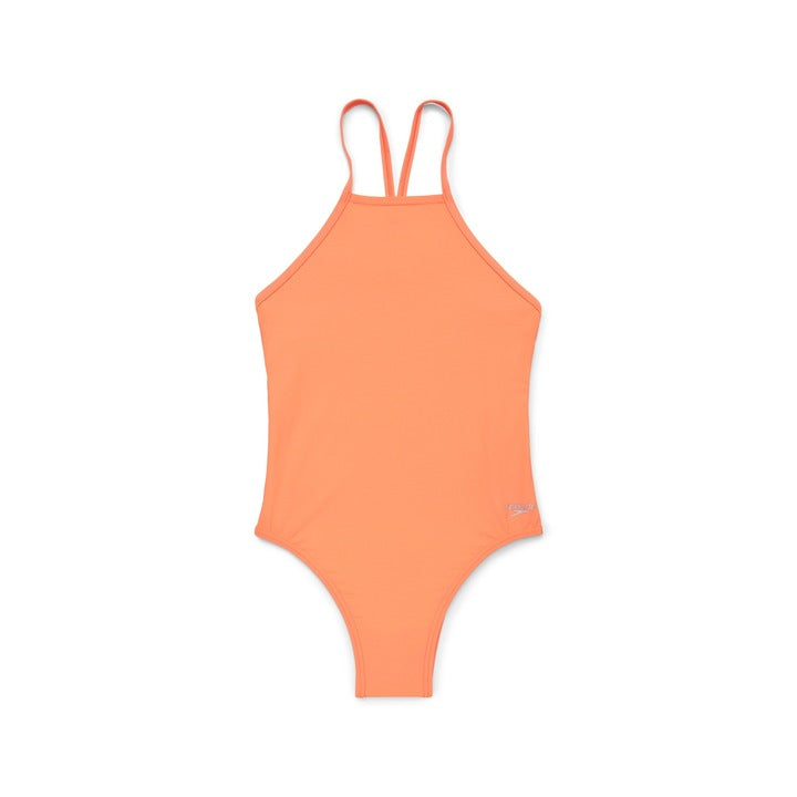 Speedo Solid High Neck One Piece Swimsuit