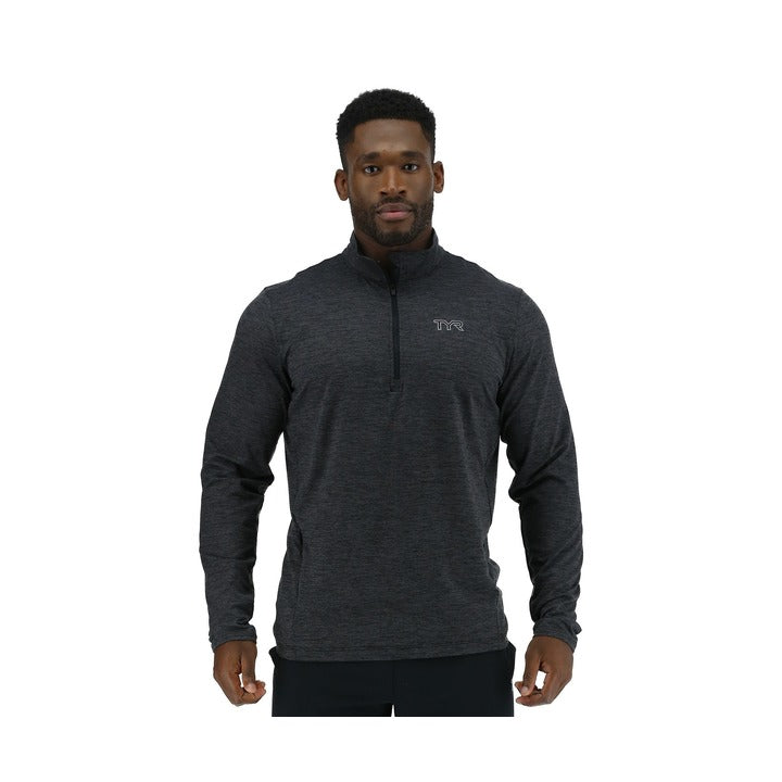 Tyr Men's SLS Long Sleeve1/4 Zip- Solid