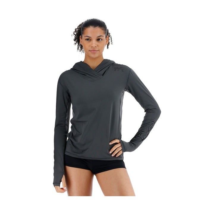 Tyr SunDefense Women's Vented Hooded Shirt - Solid