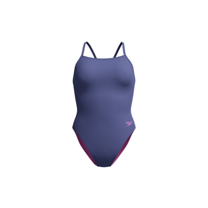 Speedo Womens Solid V-Back One Piece