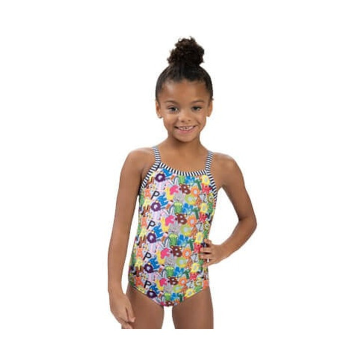 Dolfin Little Girls' Alphabet Soup One Piece Swimsuit