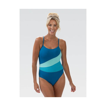 Aquashape Women's Moderate Color Block One Piece Swimsuit