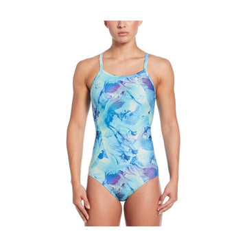 Nike Women's Hydrastrong Multi Print Racerback One Piece Swimsuit