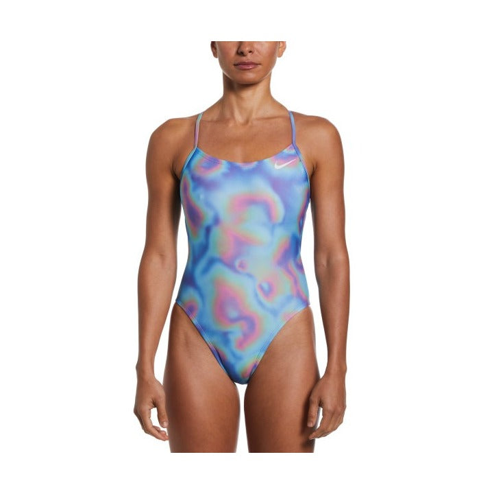 Nike Hydrastrong Multi Print Lace Up Tie Back One Piece