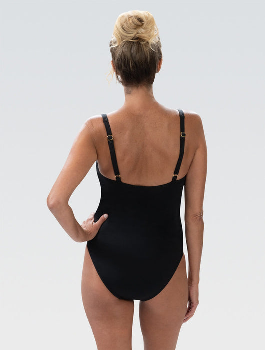 Dolfin Women's Aquashape Black Moderate Square Neck One Piece