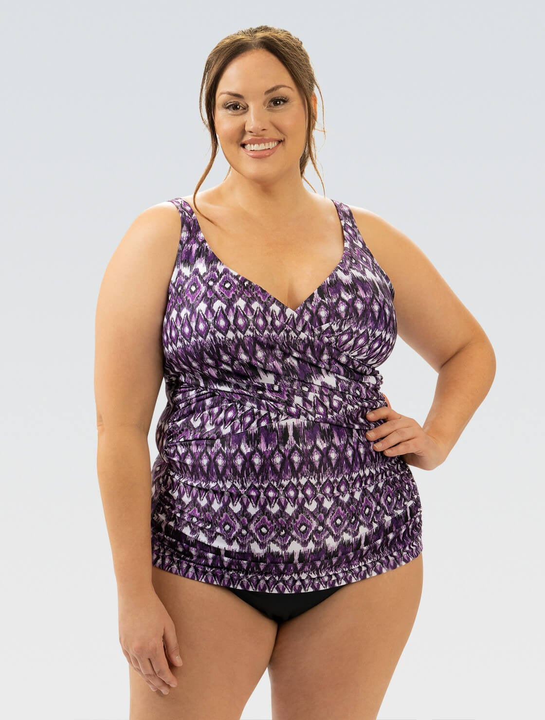 Dolfin Aquashape Wrap Front Tankini Globetrotter