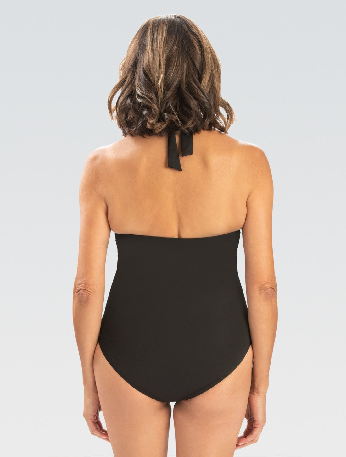 Dolfin Solid Sweetheart Halter Neck Moderate One-Piece with Overlap Front Bust Panel and Front Ruche Tummy Panel