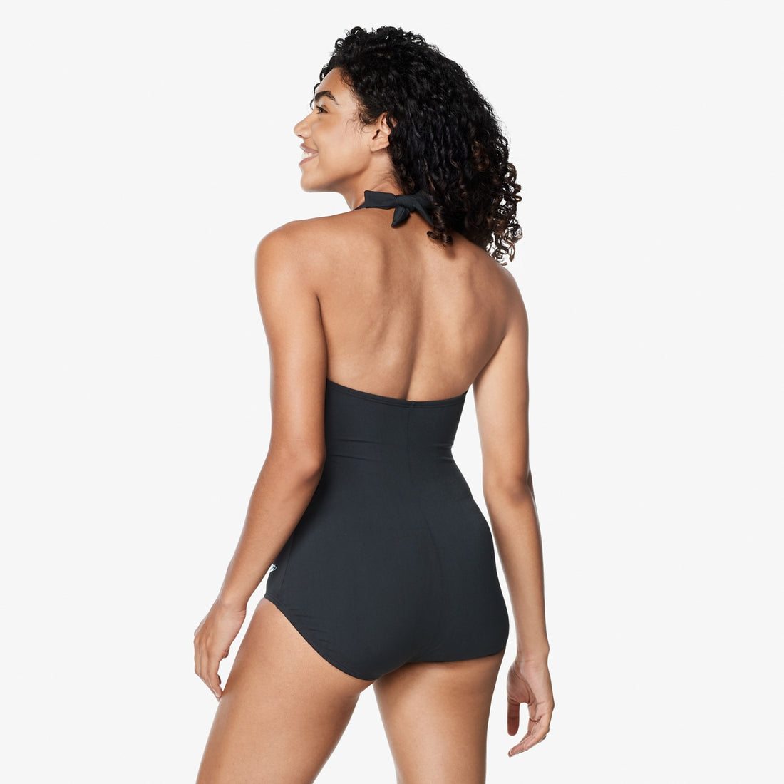 Speedo Women's Active Solid Halter One Piece Swimsuit