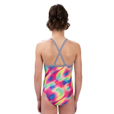 Dolfin Girls' Uglies Haze Criss-Cross Back One Piece Swimsuit