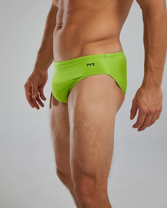 TYR Men Solid Brief Lime