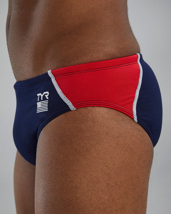 TYR Men's Durafast Elite USA Brief