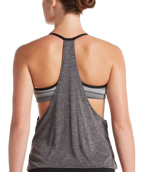 Nike Texture Stripe Layered Tankini Top