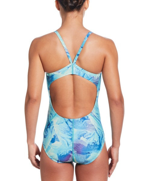 Nike Women's Hydrastrong Multi Print Racerback One Piece Swimsuit