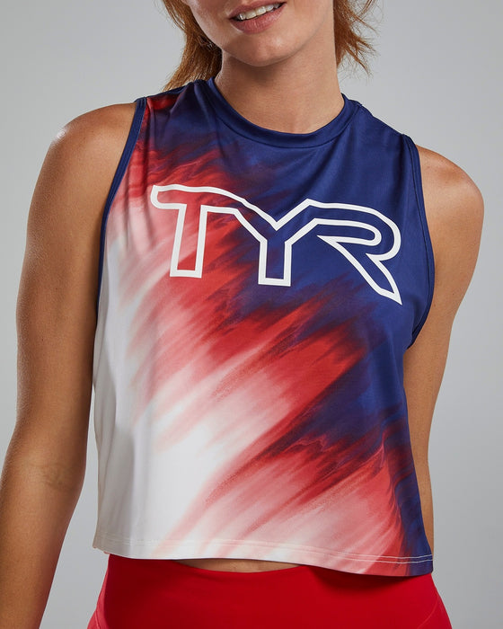 Tyr Women Large Logo Croptank USA