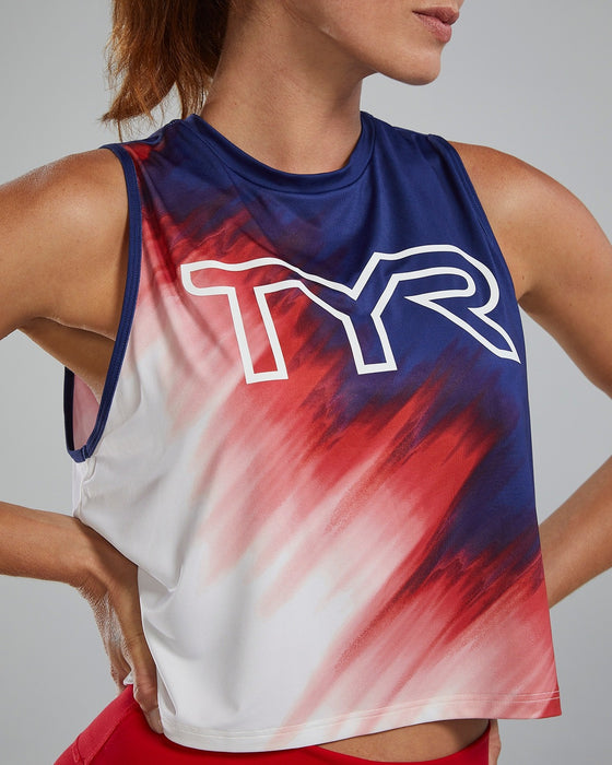 Tyr Women Large Logo Croptank USA