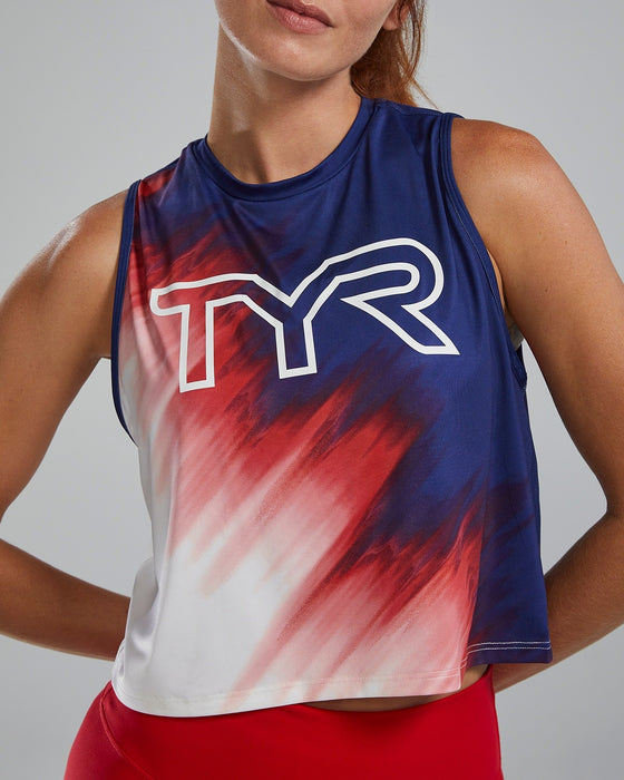 Tyr Women Large Logo Croptank USA