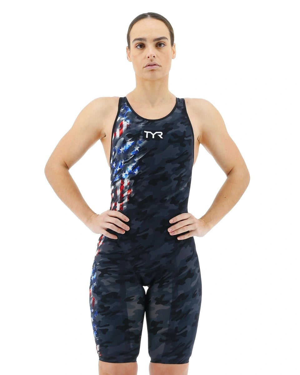 TYR Women's Venzo Closed Back - USA Blackout Camo - Tech suit