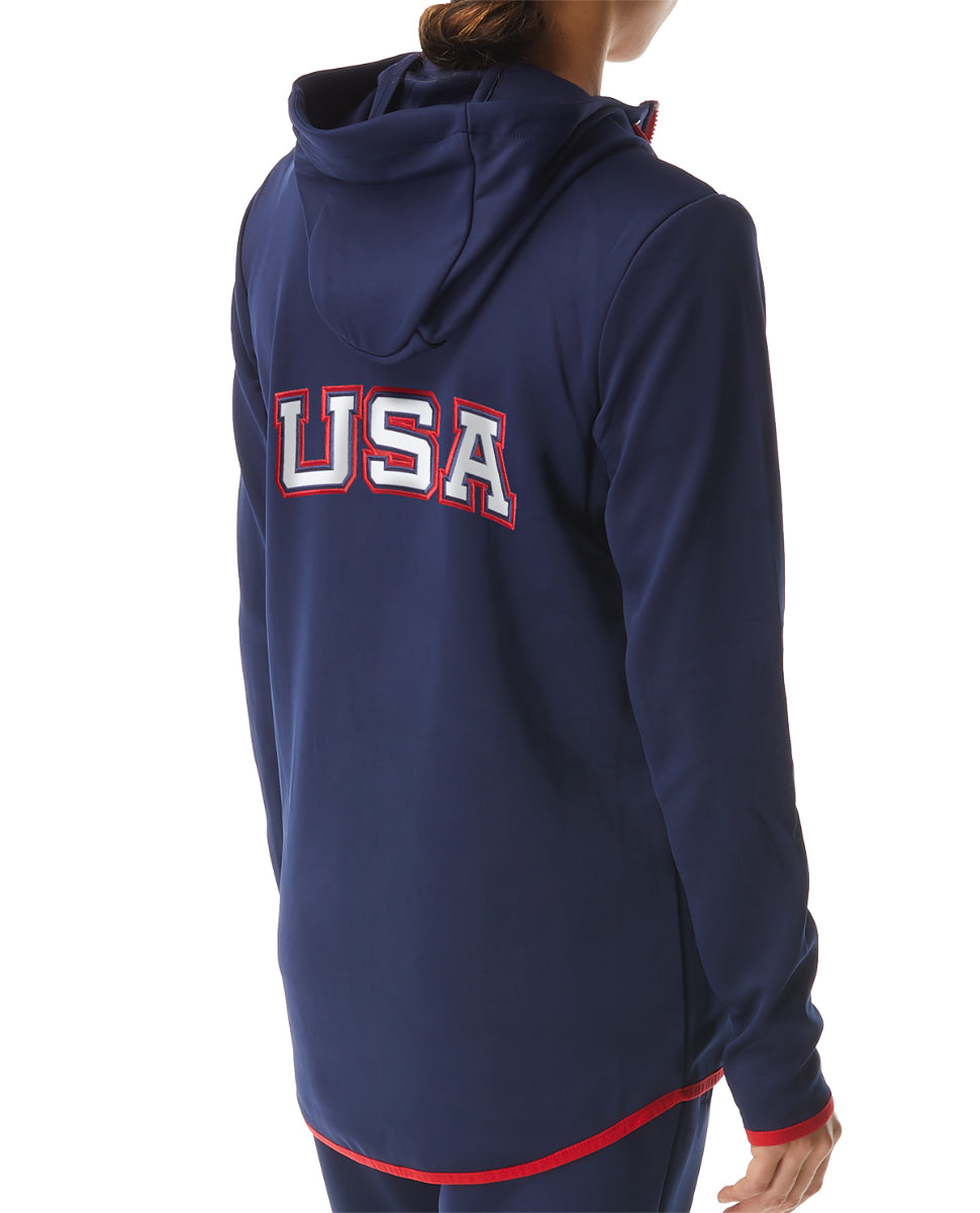 TYR Women's Full Zip Hoodie USA Alliance Podium