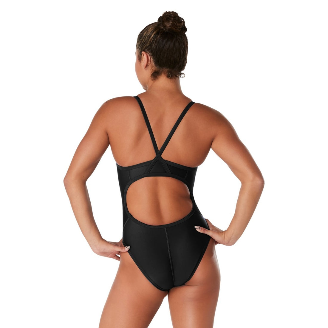 Speedo Women's PowerFLEX Solid Flyback One Piece Swimsuit