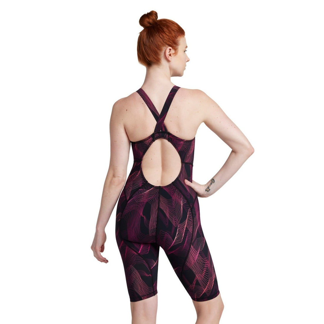 Speedo Vanquisher Print Open Back Kneeskin Tech Suit